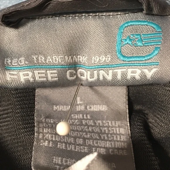 Free country full zip soft shell Jacket blue & Grey LG - Picture 8 of 14